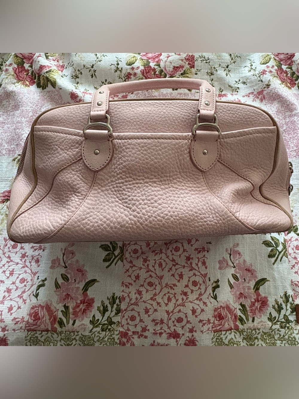 Cole Haan Soft Pink Pebbled Leather Satchel Bag
